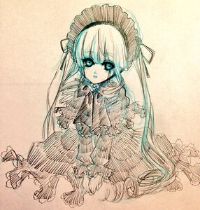 Rating: Safe Score: 0 Tags: 1girl bangs blonde_hair bonnet bow dress frills image lolita_fashion long_hair long_sleeves looking_at_viewer shinku simple_background solo traditional_media twintails very_long_hair User: admin