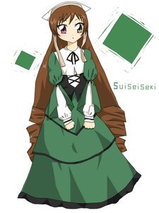Rating: Safe Score: 0 Tags: 1girl blush brown_hair dress drill_hair green_dress green_eyes head_scarf heterochromia image long_hair long_sleeves looking_at_viewer red_eyes ribbon solo standing suiseiseki twin_drills v_arms very_long_hair white_background User: admin