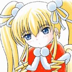 Rating: Safe Score: 0 Tags: 1girl blonde_hair blue_eyes gloves hair_ribbon image long_hair looking_at_viewer ribbon shinku simple_background solo traditional_media white_gloves User: admin