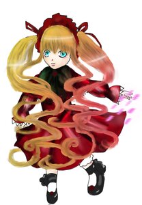 Rating: Safe Score: 0 Tags: 1girl black_footwear blonde_hair blue_eyes bow bowtie dress full_body image long_hair long_sleeves looking_at_viewer red_dress shinku shoes simple_background solo standing twintails very_long_hair white_background User: admin