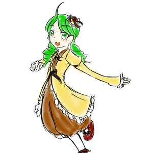 Rating: Safe Score: 0 Tags: 1girl :d dress drill_hair flower frills full_body green_eyes green_hair hair_ornament image kanaria open_mouth red_flower rose shoes simple_background smile solo standing white_background User: admin