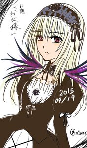 Rating: Safe Score: 0 Tags: 1girl bangs black_dress black_ribbon closed_mouth dress eyebrows_visible_through_hair gothic_lolita hairband image juliet_sleeves long_hair long_sleeves looking_at_viewer puffy_sleeves ribbon silver_hair simple_background solo suigintou twitter_username upper_body white_background wings User: admin