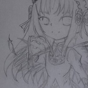 Rating: Safe Score: 0 Tags: 1girl flower greyscale hair_flower hair_ornament image monochrome rose simple_background sketch solo suigintou traditional_media User: admin