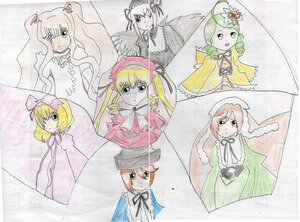 Rating: Safe Score: 0 Tags: 6+girls blonde_hair blue_eyes bow brown_hair dress drill_hair frills green_hair hat heterochromia hina_ichigo image kanaria long_hair long_sleeves looking_at_viewer multiple multiple_girls pink_bow pink_hair ribbon shinku short_hair siblings sisters smile souseiseki suigintou suiseiseki tagme twins twintails very_long_hair watercolor_(medium) User: admin