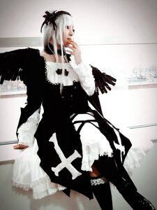 Rating: Safe Score: 0 Tags: 1girl dress frills gothic_lolita hairband lolita_fashion lolita_hairband long_hair long_sleeves solo standing suigintou wings User: admin