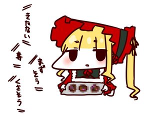 Rating: Safe Score: 0 Tags: 1girl blonde_hair chibi dress image long_sleeves shinku solo User: admin