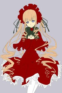 Rating: Safe Score: 0 Tags: 1girl blonde_hair blue_eyes bonnet bow dress drill_hair flower image long_hair long_sleeves looking_at_viewer red_dress ringlets rose shinku simple_background solo standing twin_drills twintails very_long_hair User: admin