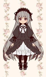 Rating: Safe Score: 0 Tags: 1girl black_hairband black_ribbon blush closed_mouth dress flower frills full_body hairband image juliet_sleeves lolita_fashion long_hair long_sleeves looking_at_viewer pantyhose puffy_sleeves ribbon rose silver_hair smile solo standing striped suigintou vertical_stripes very_long_hair User: admin