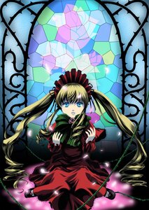 Rating: Safe Score: 0 Tags: 1girl blonde_hair blue_eyes bow bowtie dress drill_hair flower green_bow image long_hair long_sleeves looking_at_viewer red_dress shinku shoes solo standing twin_drills twintails User: admin