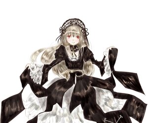 Rating: Safe Score: 0 Tags: 1girl black_dress blush dress frills hairband image juliet_sleeves lolita_hairband long_hair long_sleeves looking_at_viewer puffy_sleeves red_eyes simple_background smile solo suigintou very_long_hair white_background User: admin