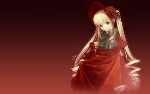 Rating: Safe Score: 0 Tags: 1girl blonde_hair blue_eyes bonnet bow bowtie dress drill_hair flower image long_hair long_sleeves looking_at_viewer red_dress rose shinku solo twintails very_long_hair User: admin