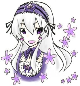 Rating: Safe Score: 0 Tags: 1girl :d detached_collar earrings flower hairband image jewelry long_hair looking_at_viewer open_mouth purple_eyes purple_flower simple_background smile solo suigintou white_background User: admin