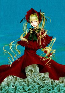 Rating: Safe Score: 0 Tags: 1girl blonde_hair bonnet dress flower image long_hair long_sleeves looking_at_viewer red_capelet red_dress rose shinku solo standing twintails very_long_hair User: admin
