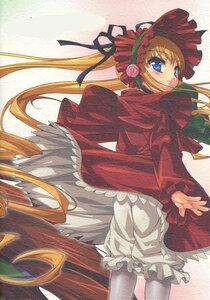Rating: Safe Score: 0 Tags: 1girl blonde_hair bloomers blue_eyes blush bonnet dress flower frills image long_hair long_sleeves looking_at_viewer looking_back red_dress ribbon rose shinku smile solo twintails underwear very_long_hair User: admin
