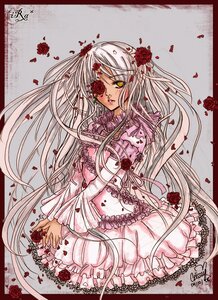 Rating: Safe Score: 0 Tags: 1girl auto_tagged blood dress eyepatch flower frills hair_flower hair_ornament image kirakishou long_hair petals red_flower red_rose rose rose_petals solo thorns twintails very_long_hair vines white_hair yellow_eyes User: admin