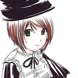 Rating: Safe Score: 0 Tags: 1girl green_eyes hat image long_sleeves looking_at_viewer neck_ribbon parted_lips ribbon short_hair simple_background solo souseiseki striped upper_body vertical_stripes white_background User: admin