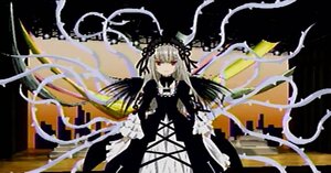 Rating: Safe Score: 0 Tags: 1girl black_ribbon black_wings dress flower frills hairband image lolita_hairband long_hair long_sleeves looking_at_viewer red_eyes ribbon rose silver_hair solo suigintou very_long_hair wings User: admin