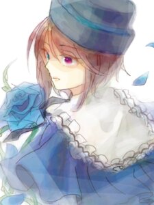 Rating: Safe Score: 0 Tags: 1girl blue_flower blue_rose flower frills hat heterochromia image looking_back rose short_hair solo souseiseki User: admin