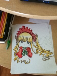 Rating: Safe Score: 0 Tags: 1girl blonde_hair bow image in_box long_hair marker_(medium) photo shinku simple_background solo traditional_media User: admin