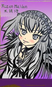 Rating: Safe Score: 0 Tags: 1girl black_ribbon blush dress flower hair_ribbon image long_hair long_sleeves looking_at_viewer ribbon simple_background smile solo suigintou User: admin