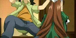 Rating: Safe Score: 0 Tags: 1boy 1girl brown_hair dress head_out_of_frame image jeans long_hair pants shirt short_sleeves solo suiseiseki very_long_hair User: admin