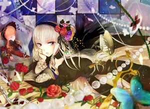 Rating: Safe Score: 0 Tags: 2girls blonde_hair bug butterfly closed_eyes dress flower hairband image insect lolita_fashion long_hair multiple_girls pair red_flower red_rose rose shinku suigintou wings User: admin