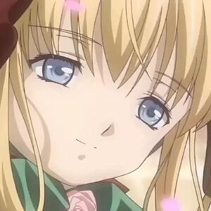 Rating: Safe Score: 0 Tags: 1girl bangs blonde_hair blue_eyes blush close-up eyebrows_visible_through_hair face flower image long_hair looking_at_viewer pink_flower rose shinku simple_background solo User: admin