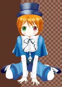 Rating: Safe Score: 0 Tags: 1girl :o argyle argyle_background argyle_legwear blue_dress blush board_game brown_hair checkered checkered_background checkered_floor chess_piece dress full_body green_eyes hat heterochromia image long_sleeves looking_at_viewer on_floor perspective red_eyes short_hair sitting solo souseiseki tile_floor tiles top_hat wariza User: admin