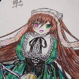 Rating: Safe Score: 0 Tags: 1girl :d black_ribbon brown_hair dress frills green_dress green_eyes heterochromia image long_hair long_sleeves looking_at_viewer open_mouth red_eyes ribbon signature simple_background smile solo suiseiseki traditional_media very_long_hair watering_can User: admin