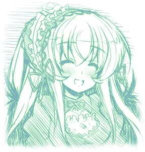 Rating: Safe Score: 0 Tags: 1girl :d bamboo bamboo_forest blush closed_eyes commentary_request frills green_theme hairband happy image long_hair monochrome open_mouth rikumaru rozen_maiden smile solo suigintou traditional_media upper_body wings User: admin