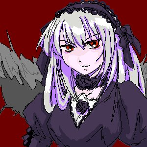Rating: Safe Score: 0 Tags: 1girl bangs detached_collar dress flower frills hairband image juliet_sleeves long_hair long_sleeves looking_at_viewer oekaki red_eyes rose simple_background solo suigintou wings User: admin