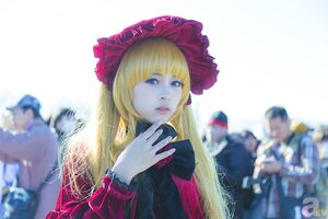 Rating: Safe Score: 0 Tags: bangs blonde_hair blue_eyes blurry blurry_background blurry_foreground bow depth_of_field dress hat lips long_hair multiple_girls photo realistic shinku solo solo_focus User: admin
