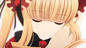 Rating: Safe Score: 0 Tags: 1girl bangs blonde_hair blush closed_eyes face flower image long_hair red_flower red_rose rose shinku simple_background sleeping solo twintails User: admin