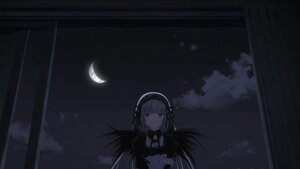 Rating: Safe Score: 0 Tags: 1girl closed_mouth cloud crescent_moon dress gothic_lolita hairband image long_hair looking_at_viewer moon night red_eyes sky solo suigintou wings User: admin