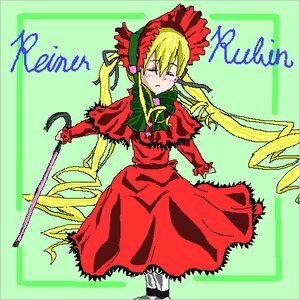 Rating: Safe Score: 0 Tags: 1girl blonde_hair bonnet bow bowtie closed_eyes dress green_background image long_hair long_sleeves red_dress shinku solo standing User: admin