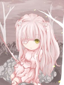 Rating: Safe Score: 0 Tags: 1girl dress flower hair_flower hair_ornament image kirakishou long_hair rose sitting solo thorns weapon white_flower white_hair yellow_eyes User: admin