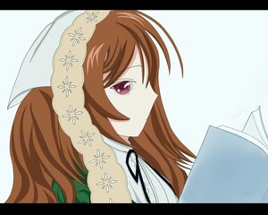 Rating: Safe Score: 0 Tags: 1girl brown_hair flower head_scarf image letterboxed long_hair profile ribbon solo striped suiseiseki User: admin