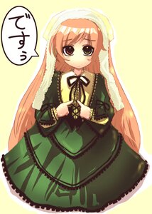 Rating: Safe Score: 0 Tags: 1girl artist_request dress frills green_dress green_eyes heterochromia image long_hair long_sleeves looking_at_viewer red_eyes ribbon rozen_maiden simple_background solo suiseiseki very_long_hair yellow_background User: admin