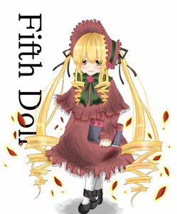 Rating: Safe Score: 0 Tags: 1girl blonde_hair blush bonnet bow bowtie dress drill_hair flower full_body green_eyes image long_hair long_sleeves looking_at_viewer pantyhose petals rose shinku shoes solo twintails very_long_hair User: admin