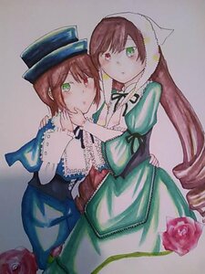 Rating: Safe Score: 0 Tags: 2girls blue_dress brown_hair dress flower frills green_dress green_eyes hat head_scarf heterochromia image long_hair long_sleeves looking_at_viewer multiple_girls pair red_eyes rose short_hair siblings sisters souseiseki suiseiseki top_hat twins very_long_hair User: admin