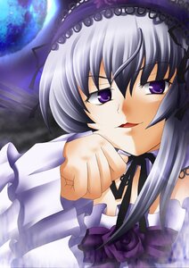 Rating: Safe Score: 0 Tags: 1girl black_ribbon choker close-up detached_collar dress evil_smile flower frills hairband image lolita_hairband long_hair long_sleeves looking_at_viewer parted_lips purple_eyes ribbon rose rozen_maiden shonyou silver_hair smile solo suigintou upper_body User: admin
