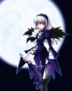 Rating: Safe Score: 0 Tags: 1girl black_dress black_wings detached_collar dress flower frills full_body full_moon hairband image juliet_sleeves long_hair long_sleeves looking_at_viewer moon night puffy_sleeves red_eyes silver_hair solo suigintou wings User: admin