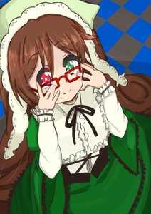 Rating: Safe Score: 0 Tags: 1girl argyle argyle_background argyle_legwear brown_hair checkered checkered_background checkered_floor chess_piece dress glasses green_eyes heterochromia image perspective red_eyes ribbon short_hair solo suiseiseki tile_floor tiles User: admin