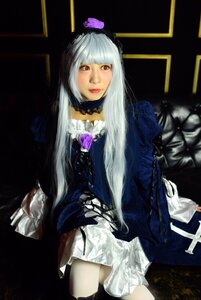 Rating: Safe Score: 0 Tags: 1girl bangs black_background dress frills gothic_lolita hairband lips lolita_fashion long_hair long_sleeves looking_at_viewer red_eyes silver_hair solo suigintou User: admin