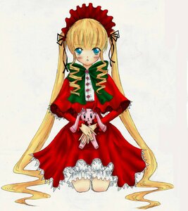 Rating: Safe Score: 0 Tags: 1girl blonde_hair blue_eyes blush bow bowtie dress drill_hair full_body green_bow image long_hair long_sleeves looking_at_viewer red_dress shinku simple_background sitting solo twin_drills twintails very_long_hair User: admin