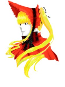 Rating: Safe Score: 0 Tags: 1girl bangs blonde_hair bonnet bow closed_mouth image long_hair portrait profile red_dress ribbon shinku simple_background solo striped white_background User: admin