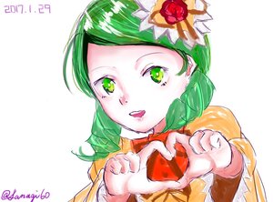 Rating: Safe Score: 0 Tags: 1girl blush braid flower food green_eyes green_hair hair_ornament holding_food image kanaria long_sleeves open_mouth red_flower red_rose rose smile solo striped twitter_username upper_body white_background User: admin