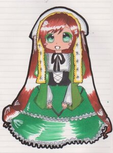 Rating: Safe Score: 0 Tags: 1girl blush_stickers dress frills full_body green_eyes image long_hair long_sleeves looking_at_viewer ribbon smile solo suiseiseki very_long_hair User: admin