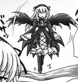 Rating: Safe Score: 0 Tags: 1boy close-up greyscale image monochrome multiple_girls pointy_ears solo suigintou User: admin