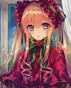 Rating: Safe Score: 0 Tags: 1girl auto_tagged bangs black_ribbon blonde_hair blue_eyes blush bonnet bow bowtie capelet commentary_request curtains dress eyebrows_visible_through_hair flower frills green_bow green_ribbon hair_between_eyes hair_ribbon hairband image indoors lolita_fashion long_hair looking_at_viewer parted_lips photoshop_(medium) red_capelet red_flower red_rose ribbon rose rozen_maiden saijou_haruki shinku sidelocks sitting solo twintails upper_body very_long_hair window User: admin
